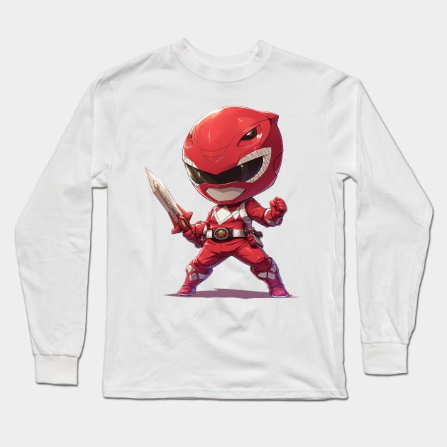 red ranger Long Sleeve T-Shirt by Stephanie Francoeur Art